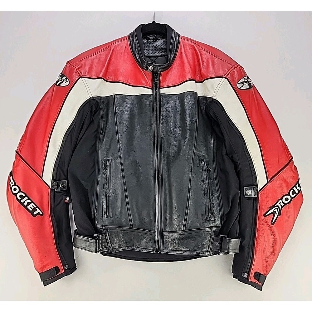 Joe Rocket Men's‎ Black Red Leather Motorcycle Jacket Size 40 Heavyweight
